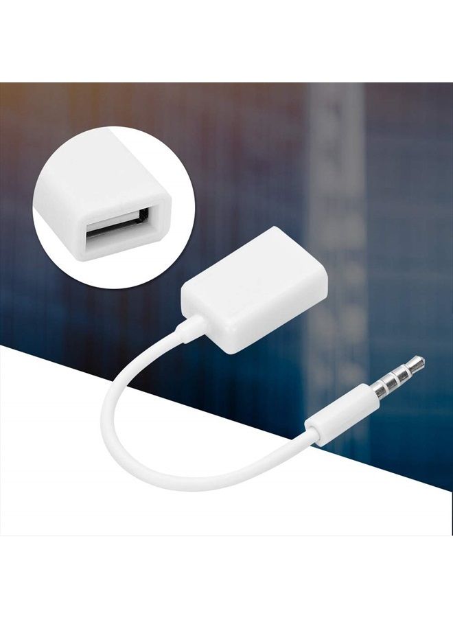 Ashata كابل صوت 3.5 ملم ذكر إلى USB أنثى، USB أنثى إلى مقبس Aux كابل صوت ذكر 3.5 ملم كابل محول مساعد للأجهزة المزودة بمقبس صوت AUX - Image 5