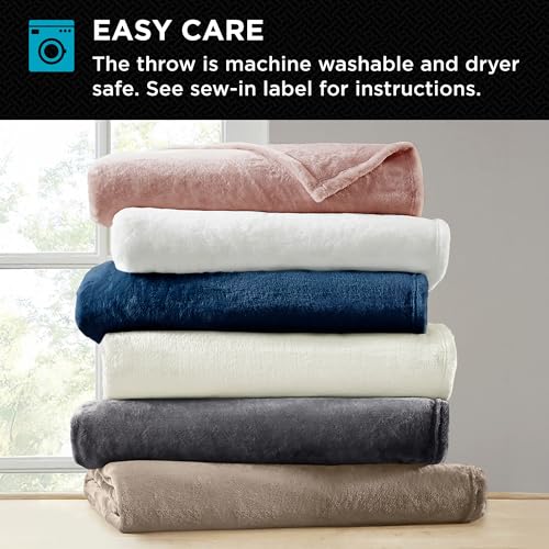 Brookstone Nap Plush Throw Blanket for Couch | Warm & Super Soft Blanket with Unmatched Heavy, Dense, and Ultra-Comfy Throw | Luxurious Drape, Cozying Up on a Sofa, Chair | Taupe - Image 5