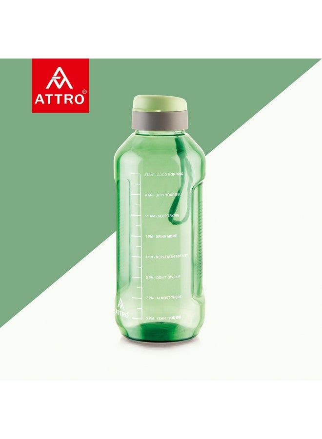 ATTRO Ultra Pro 2 Motivational 2L BPA-Free Water Bottle with Leak-Proof Flip-Top Cap, Nylon Strap and Stylish Mint Green Color for Daily Hydration, Plastic - Image 5