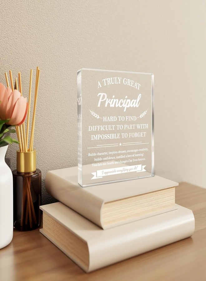 Gifzy Principal Appreciation Gifts for Women, Men - Retirement Gifts, Thank You Gifts for Principal Day, Birthday, Christmas, Decoration Square Acrylic Sign Plaque Gift - Image 2