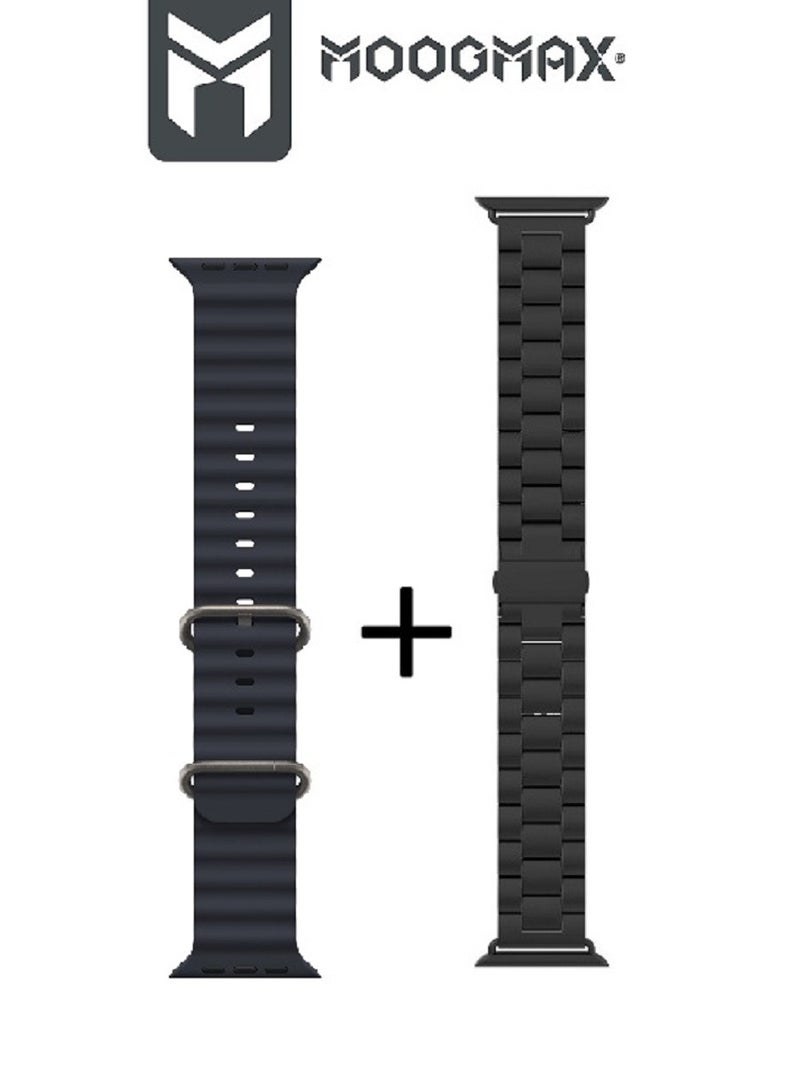 MoogMax (2nd Gen) ultra watch. IPX6 Water-resistant watch ultra. Smart touch watch with gesture-based call answering & answering from the watch using the built-in mic. smart watch ultra with a watch mobile app. Smart sports watch with all fitness measurements. smartwatch with wireless charging. Black