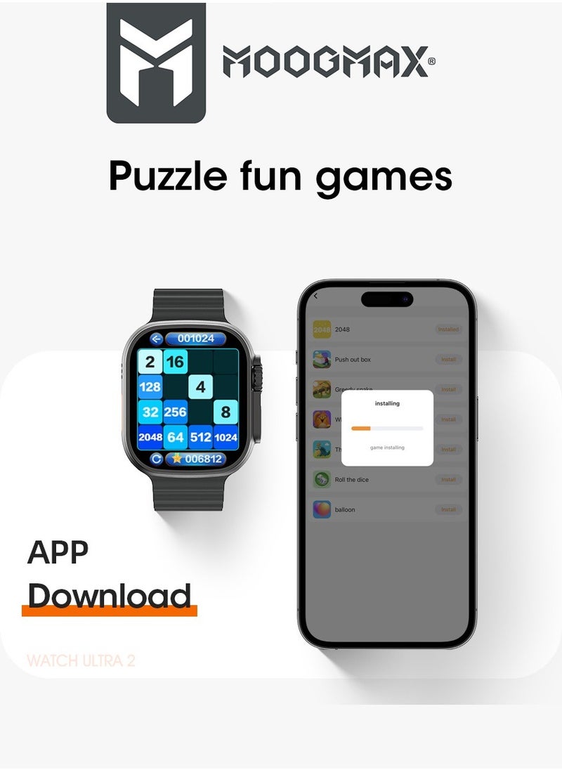 MOOGMAX - Moogmax Smart Watch Ultra (Gen 2) features water Resistant, Answer calls using gestures, answer from the watch using the built-in mic, Displaying photos from the gallery and all sport modes. - Image 1