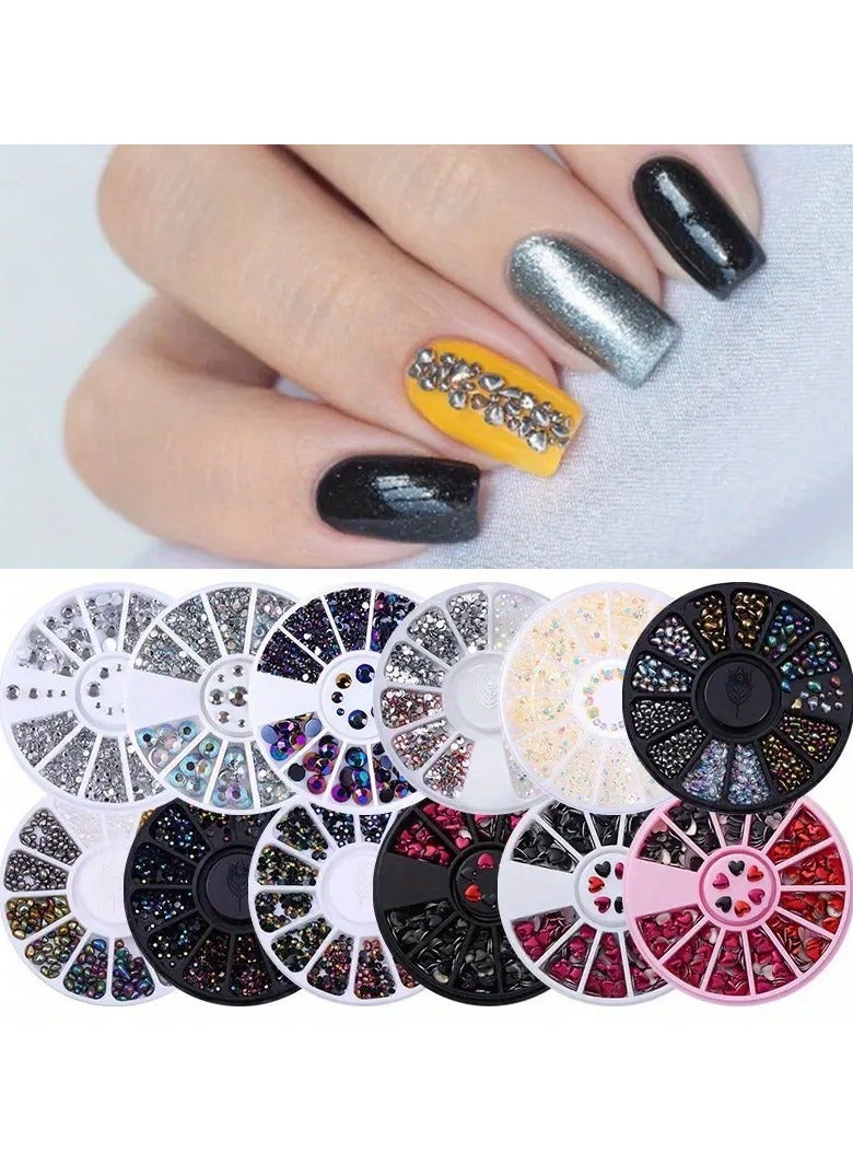 LANGMANNI Nail Art Decorations Kit, Star & Moon Hollow Alloy Studs, Rhinestones & Pearls Rivets, Assorted 3D Nail Charms For Manicure, DIY Craft Jewelry Accessories Set  - Image 4