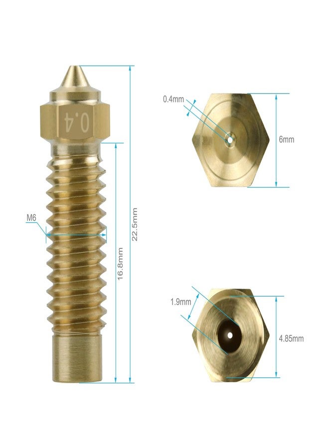POLISI3D 8-Pack Multi Size Nozzles Silicone Cover Socks Hotend Spare Brass Nozzle 0.4 0.6 0.8 1.0 Compatible with Elegoo Neptune 4 MAX / Neptune4 Plus 3D Printer Accessories Parts - Image 5