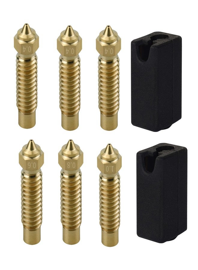 POLISI3D 8-Pack Multi Size Nozzles Silicone Cover Socks Hotend Spare Brass Nozzle 0.4 0.6 0.8 1.0 Compatible with Elegoo Neptune 4 MAX / Neptune4 Plus 3D Printer Accessories Parts - Image 1