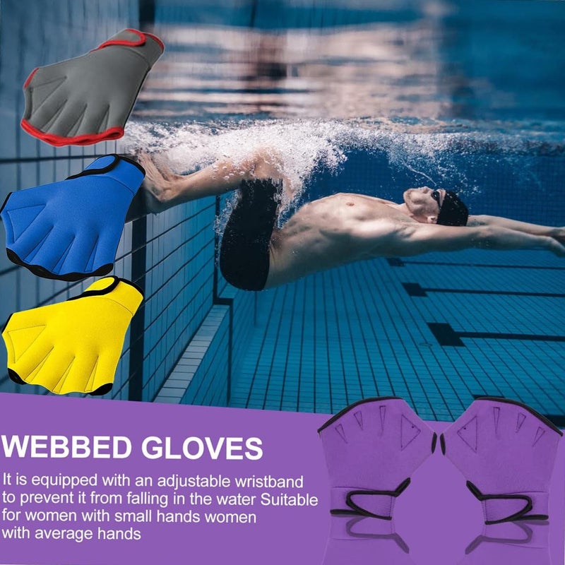 Webbed Swimming Gloves Blue Large For Water Aerobics Enhanced Paddling - Image 4