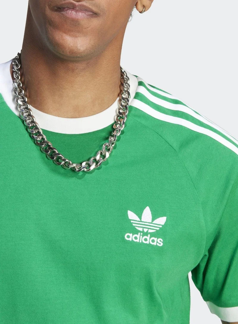 adidas تيشيرت رجالي أخضر بثلاث خطوط أوريجينالز