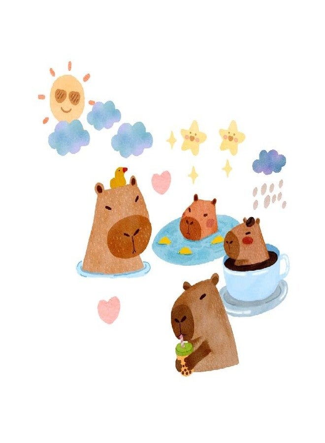 ملصقات حائط من مادة الفينيل القابلة للإزالة من Alwayspon Capybara، ملصقات حائط ذاتية اللصق قابلة للإزالة واللصق، ديكور لغرفة النوم وغرفة المعيشة والحضانة - Image 5