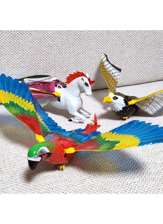 Hanging Wire Electric Eagle Artificial Wire Flying Eagle With Sound Luminous Music Pegasus Flying Parrot Stall Kidsren's Toy-Color:Silent Lightless Flying Horse-Specifications:With Charging Set And Portable Pole  - Image 5