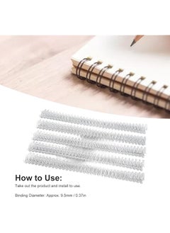 erorex 100Pcs Double Loop Wire Binding Spine 60 Sheet Capacity 3:1 Pitch Double Spiral Binding Ring Coil 9.5Mm Diameter Book Cinch Binding Machine Wire For A4 Paper White  - Image 2