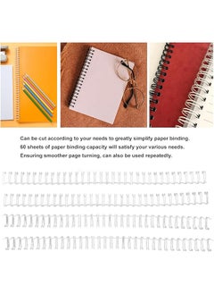 erorex 100Pcs Double Loop Wire Binding Spine 60 Sheet Capacity 3:1 Pitch Double Spiral Binding Ring Coil 9.5Mm Diameter Book Cinch Binding Machine Wire For A4 Paper White  - Image 3