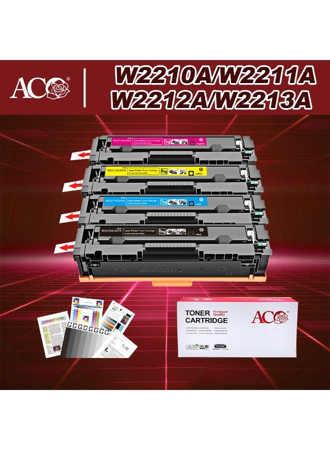 ACO M283fdw Toner Cartridge 207A W2210A W2211A W2212A W2213A With Chip Compatible For HP Color LaserJet Pro M255dw MFP M282nw M283fdn Printer - Image 1