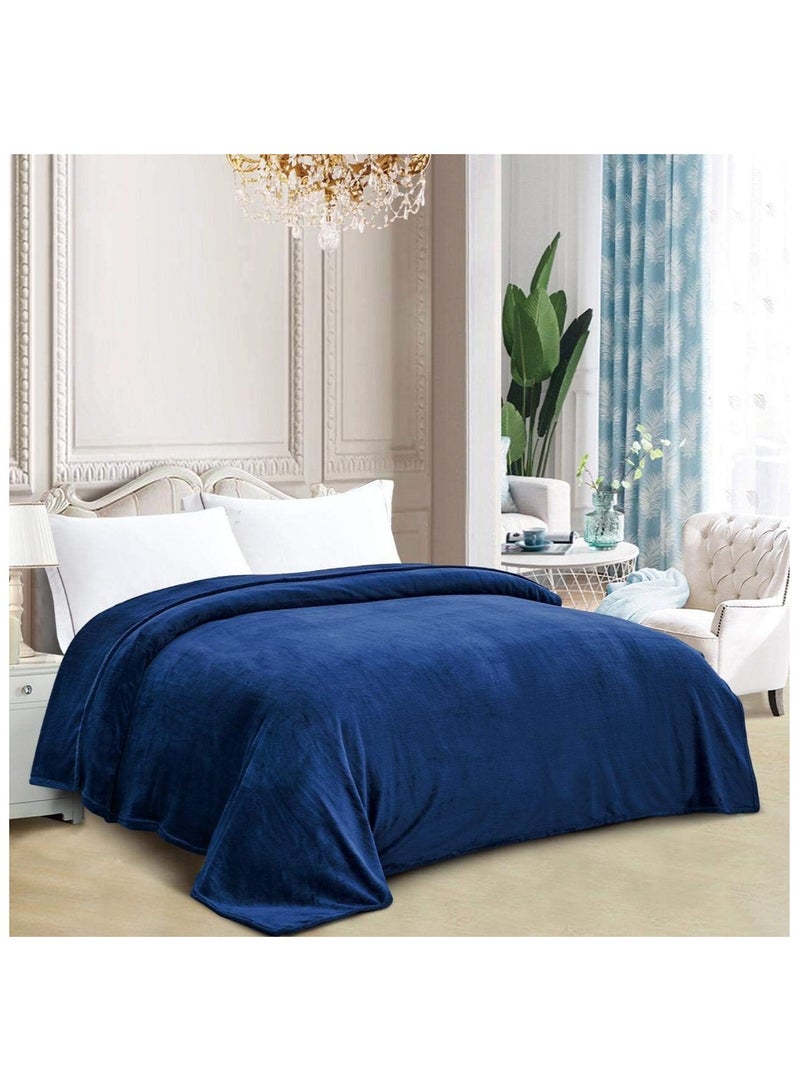 فابينني بطانية سرير فردية من قطعتين، مصنوعة من صوف الألياف الدقيقة، بوزن 280 جرام لكل متر مربع، ناعمة للغاية وناعمة كالحرير، مقاس 150 × 200 سم، لون رمادي/كحلي - Image 2