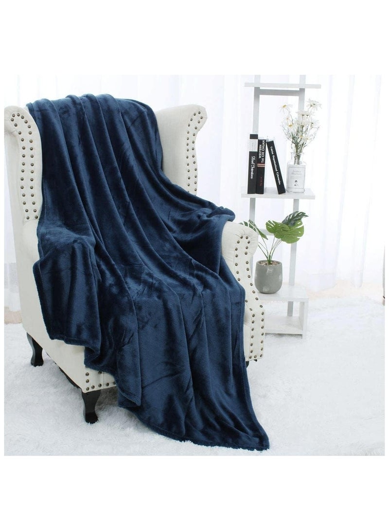 فابينني بطانية سرير فردية من قطعتين، مصنوعة من صوف الألياف الدقيقة، بوزن 280 جرام لكل متر مربع، ناعمة للغاية وناعمة كالحرير، مقاس 150 × 200 سم، لون رمادي/كحلي - Image 4