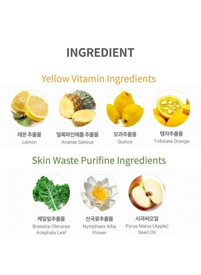 Super Vegitoks Cleanser Yellow 300ml + Mini Kit + Green 3ml 2ea | O2 Bubble Deep Cleansing Makeup Remover | Including Lemon, Pineapple, Quince, Trifoliate Orange extract