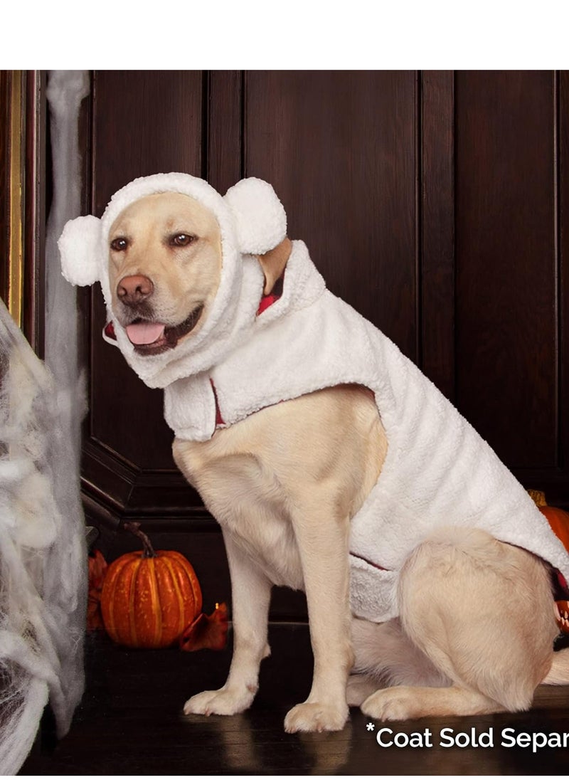 Najwa Dog Hat, Washable & Cozy - Sherpa Flex-Fit Polar Bear Dog Hat Costume - Cream  - Image 3