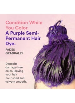 INH Semi Permanent Hair Color Amethyst, Color Depositing Conditioner, Temporary Hair Dye, Tint Conditioning Hair Mask, Safe, Purple Hair Dye - 6oz  - Image 2