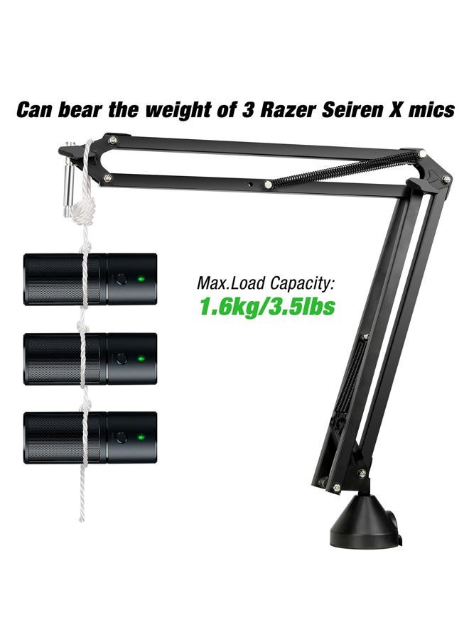 WIBOND Razer Seiren X Boom Arm with Pop Filter - Professional Adjustable Razer Seiren X Microphone and Pop Filter with Foam Windscreen Compatible with Razer Seiren X Mircophone - Image 2