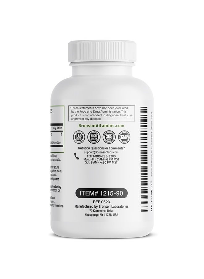 Bronson - Bacopa (1200mg Equivalent from 8:1 Extract) Supports Healthy Brain Function and Mental Performance, Traditional Herb, Non-GMO, 90 Vegetarian Capsules - Image 1