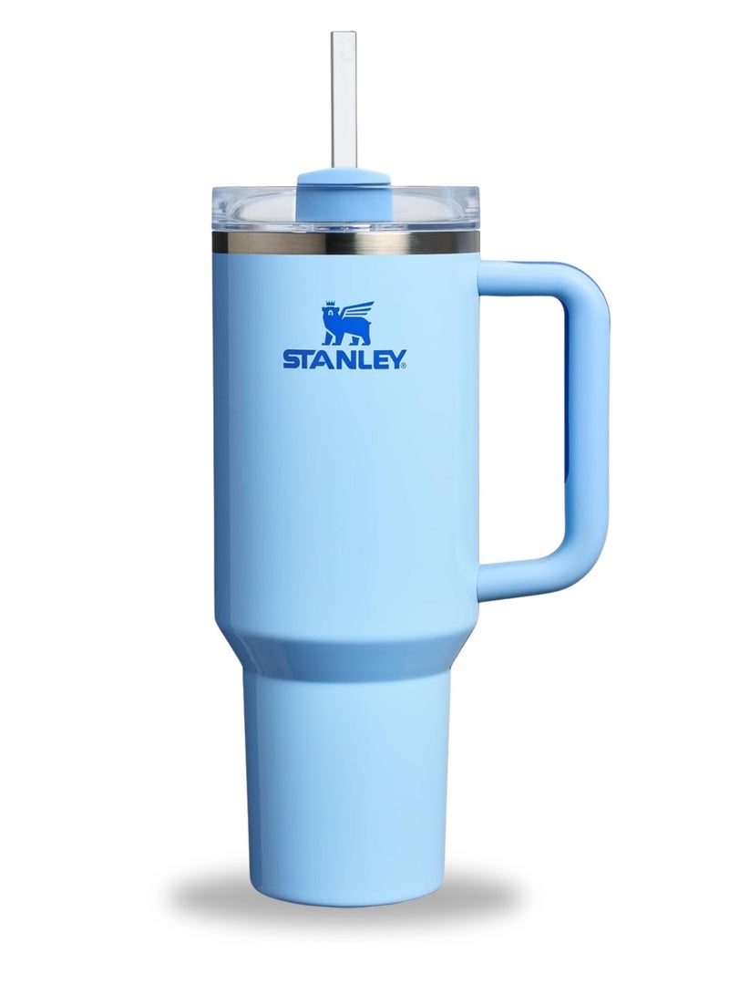 Stanley Quencher H2.0 Tumbler with Handle and Straw 40 oz | Flowstate 3-Position Lid | Cup Holder Compatible for Travel | Insulated Stainless Steel Cup | BPA-Free | Baby Blue - Image 1