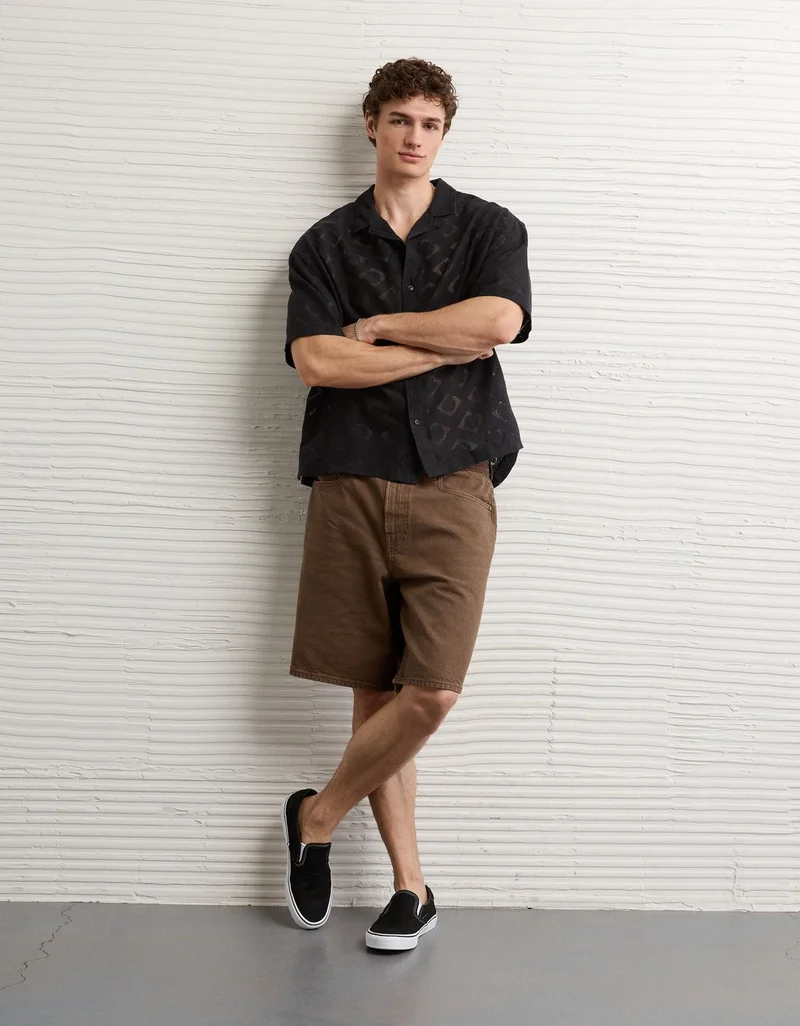 American Eagle  AE Relaxed Short-Sleeve Camp Collar Shirt for Men | Best Price UAE