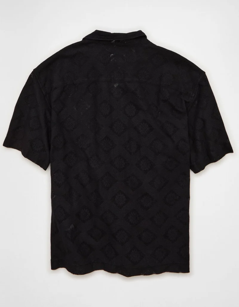 American Eagle  AE Relaxed Short-Sleeve Camp Collar Shirt for Men | Best Price UAE