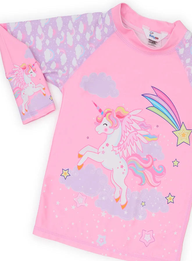 بيبي كلو Unicorn and Rainbow Girls' Swimwear 2 Piece Set