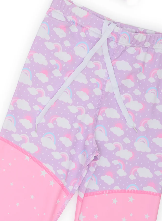 بيبي كلو Unicorn and Rainbow Girls' Swimwear 2 Piece Set