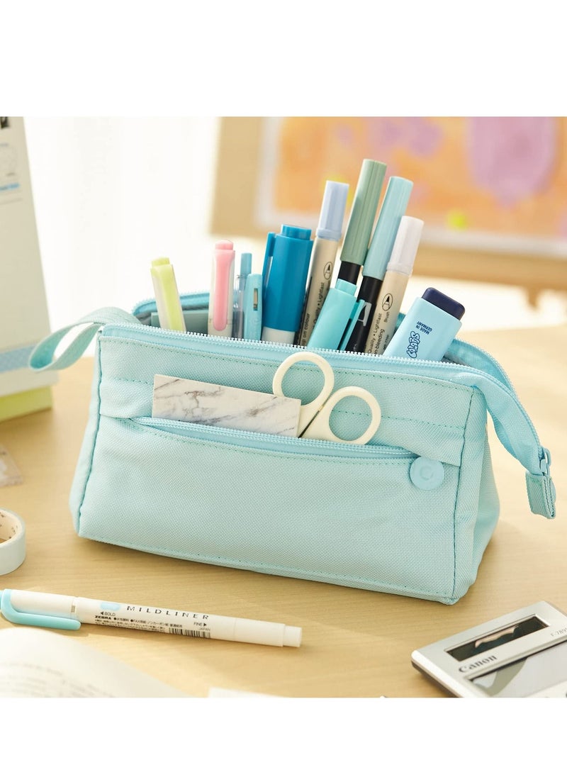 SYOSI - Pencil Case Bag, Portable Large Capacity Durable Storage Student Pen Stationery Bag with Handle Canvas Bag for Boys Girls Men Women - Image 1