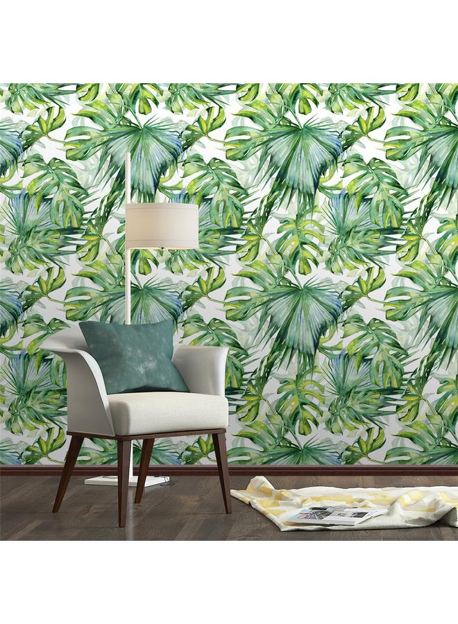 Bluejw Watercolor Tropical Palm Leaf Seamless Wallpaper Living Room Bedroom Wall Free Wallpaper RW005 - Image 5