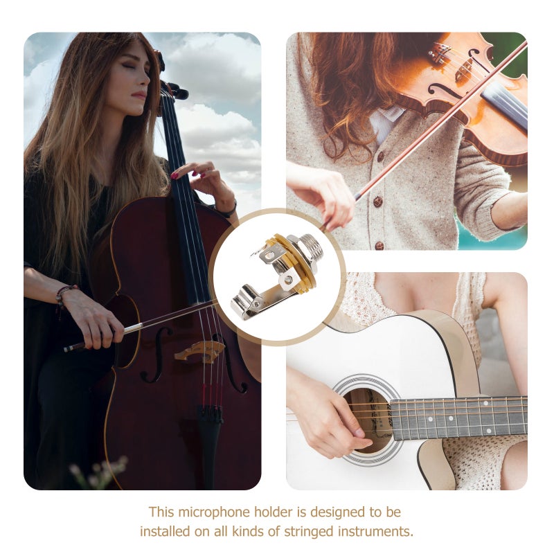10Pcs 6.35mm Microphone Socket for Guitar Mic Holder for Instruments Microphone Holder for Stringed Instruments - Image 4
