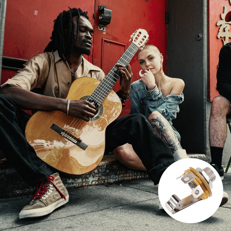 10Pcs 6.35mm Microphone Socket for Guitar Mic Holder for Instruments Microphone Holder for Stringed Instruments - Image 5