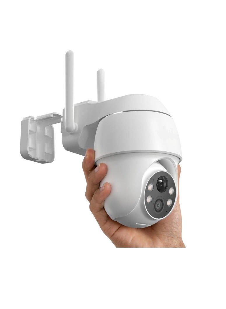 كاميرا مراقبة خارجية لاسلكية بدقة 2K – تعمل بالبطارية، دوران 355°/90°، رؤية ليلية ملونة، كشف حركة وكشف الأشخاص، مقاومة للماء IP66، تخزين سحابي، تدعم أليكسا – أبيض