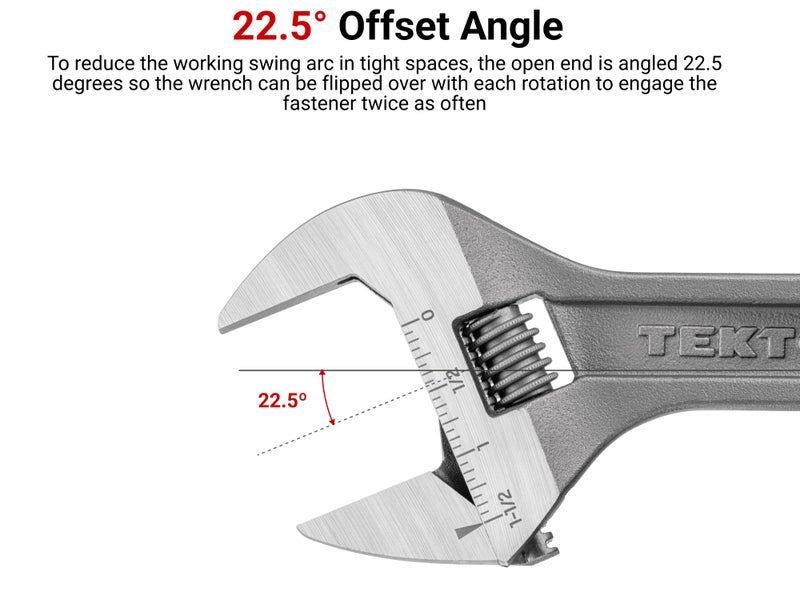 TEKTON Adjustable Wrench Set, 2-Piece (6, 9 in.) - 1-1/2 in. Jaw Capacity | WSA90000 - Image 5
