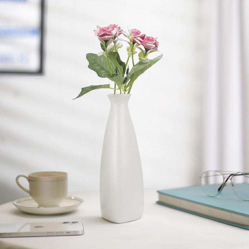 Indulge Homes Indulge Homes White Ceramic Bottle Vase Bottle_Vase_9Inch  - Image 1