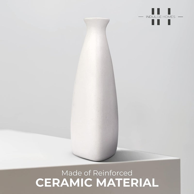 Indulge Homes Indulge Homes White Ceramic Bottle Vase Bottle_Vase_9Inch  - Image 4