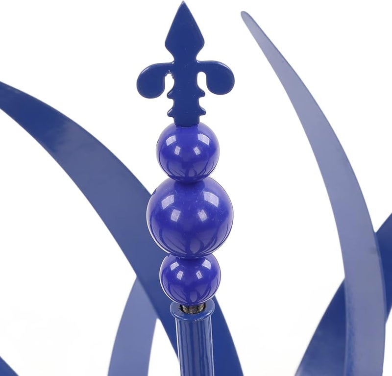 Pilipane Large Blue Iron Windmill Spinner Decorative Garden Yard Outdoor Wind Sculpture 20 x 90cm - Image 5