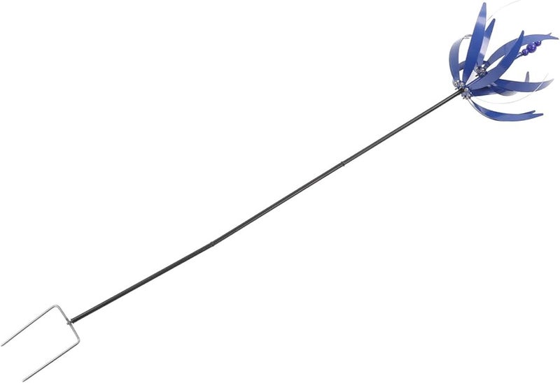 Pilipane Large Blue Iron Windmill Spinner Decorative Garden Yard Outdoor Wind Sculpture 20 x 90cm - Image 3