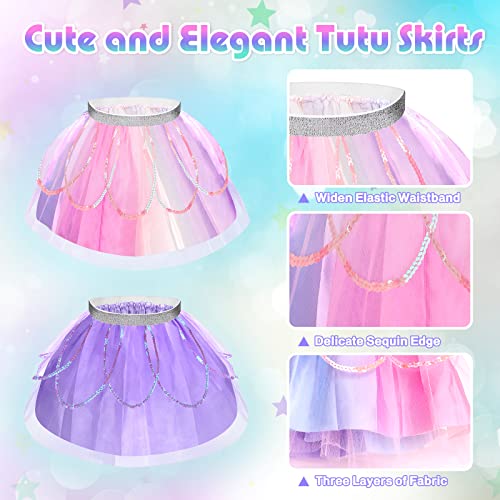 TSDATOWR Unicorn & Flower Princess Dress Up Clothes Set for Girls - Tutu, Wings, Shoes, Jewelry, Headband & Play Toys Gift Set for Toddlers - Image 4