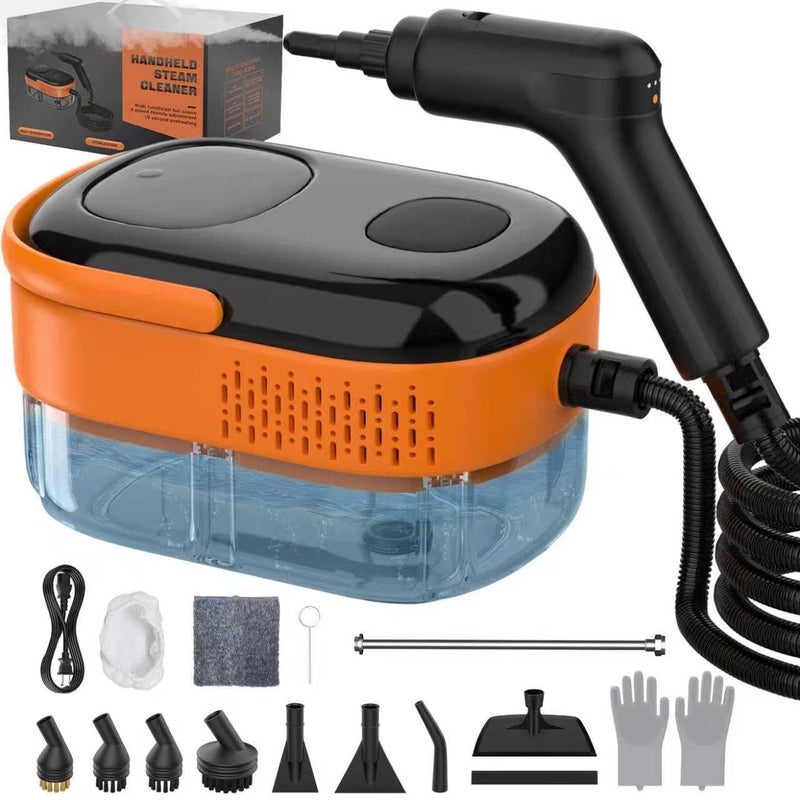 Koutop Steam Cleaner for Home  CarPortable Handheld Steamer for Cleaning with 3Level Handle 15s HeatUp Large Tank 16 Accessories  Clean Grease Grout Tile Floor Couch Dirt Furniture