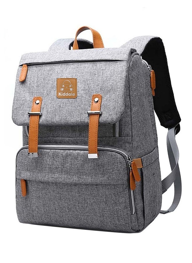 Kiddale Baby Multifunctional Diaper Bag Backpack With Diaper Changing Station Grey  - Image 1