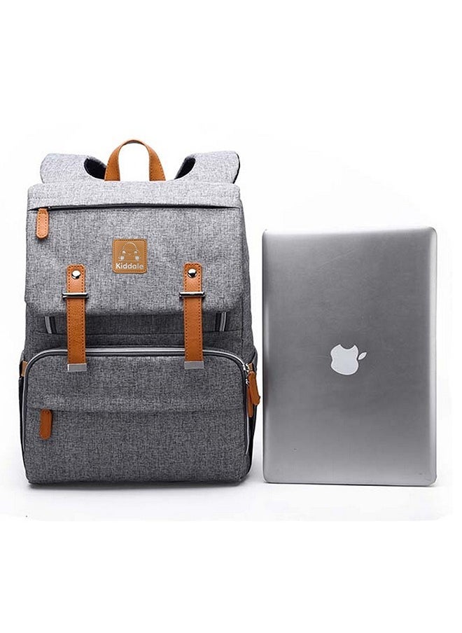 Kiddale Baby Multifunctional Diaper Bag Backpack With Diaper Changing Station Grey  - Image 4