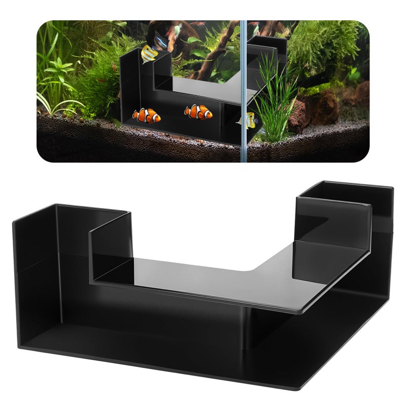 EMUTOL Dual-Entrance Aquarium Tunnel, Aquarium Cave Hideout 360Â° Viewing, Black Shrimp Cave Fish Tank Tunnels, Aquarium Underground Tunnel, Substrates Buried Tunnel for Fish Decoration - Image 1