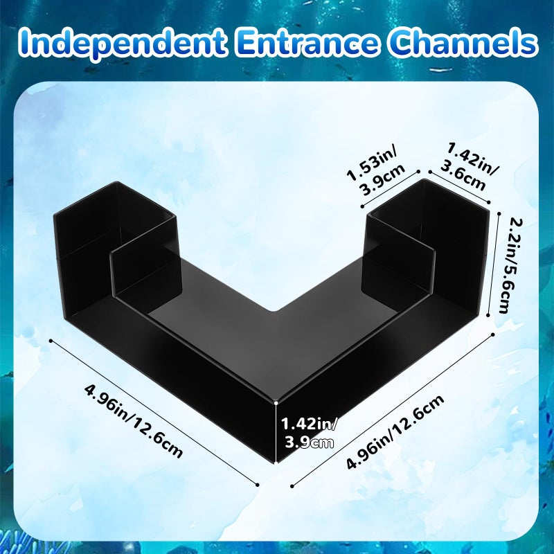 EMUTOL Dual-Entrance Aquarium Tunnel, Aquarium Cave Hideout 360Â° Viewing, Black Shrimp Cave Fish Tank Tunnels, Aquarium Underground Tunnel, Substrates Buried Tunnel for Fish Decoration - Image 2