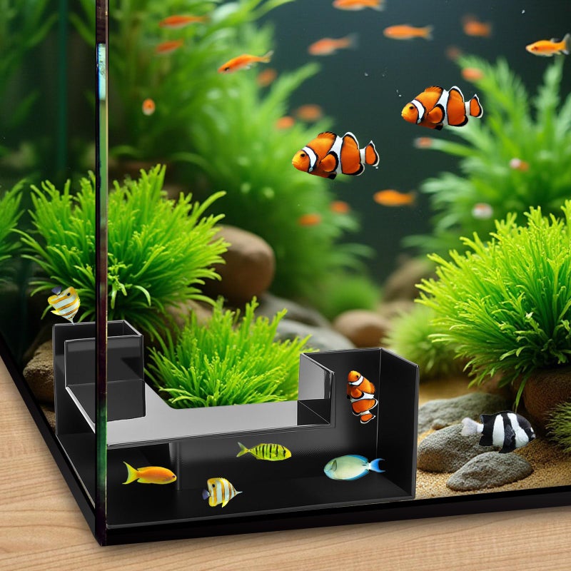 EMUTOL Dual-Entrance Aquarium Tunnel, Aquarium Cave Hideout 360Â° Viewing, Black Shrimp Cave Fish Tank Tunnels, Aquarium Underground Tunnel, Substrates Buried Tunnel for Fish Decoration - Image 3
