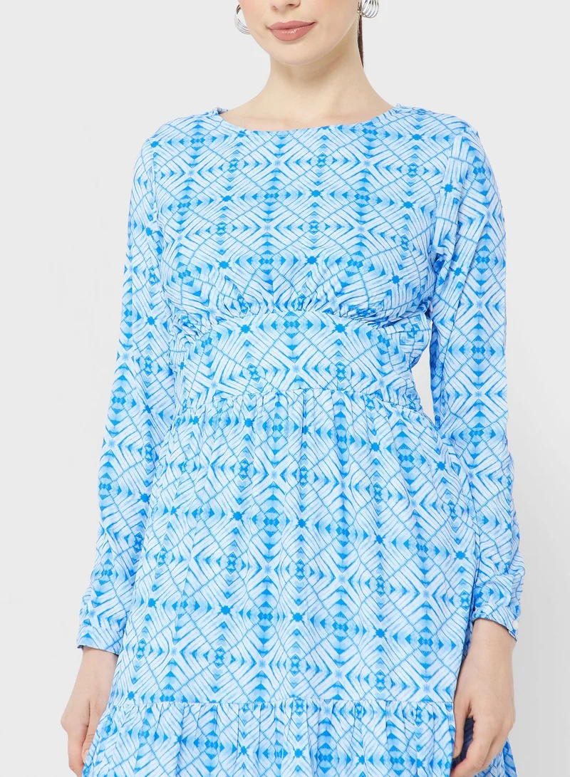 Khizana Tiered Printed Dress