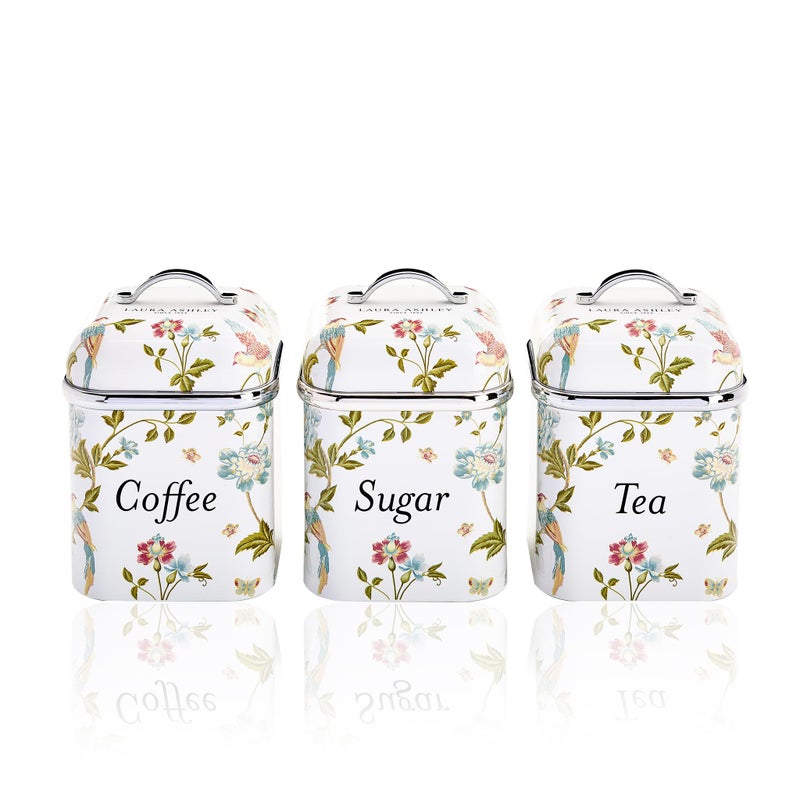Laura Ashley VQ 3pc Canister Set - Elveden White - Image 1