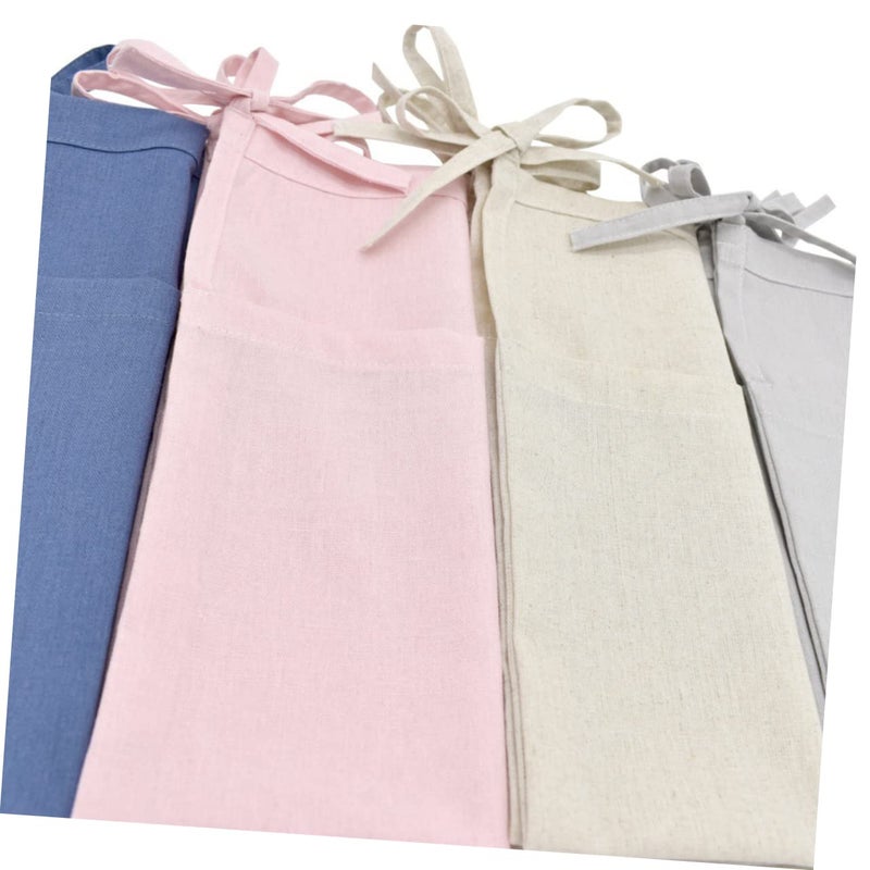 3Pcs Double Pocket Hanging Organizer Storage Pouch For Nursery Bedside Size 1x3pcs Beige - Image 5