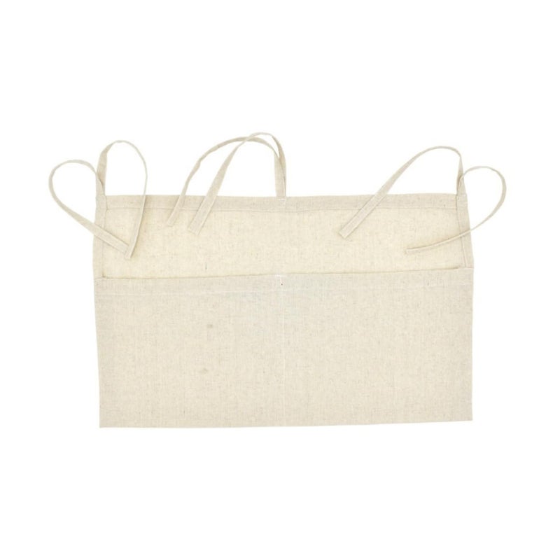 3Pcs Double Pocket Hanging Organizer Storage Pouch For Nursery Bedside Size 1x3pcs Beige - Image 3