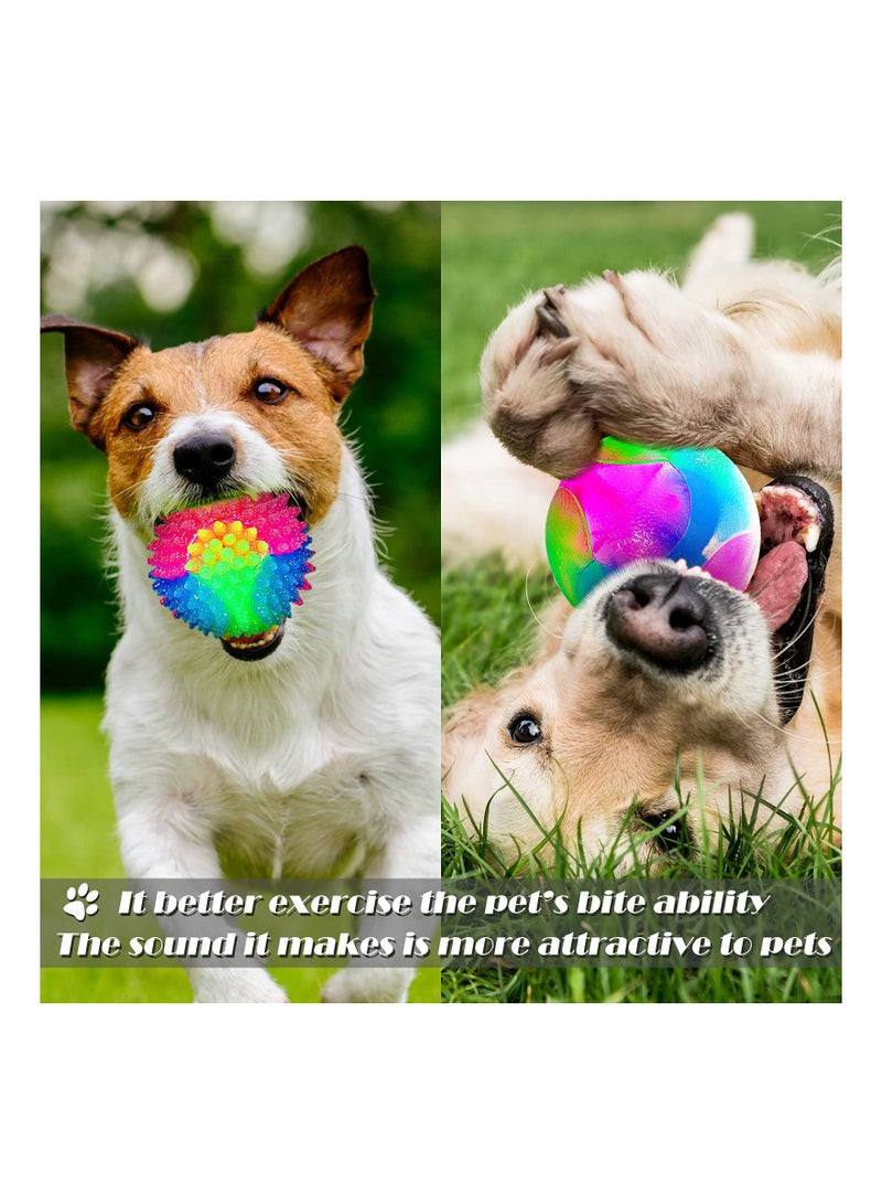 SOLARAE 2 Pieces Light up Dog Ball, Elastic Flashing Ball Glowing Interactive Dog Toy Ball Flash LED Dog Ball Toy Pet Color Light Ball Bounce-Activated for Dogs and Puppies - Image 2